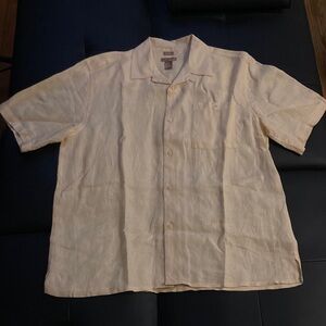 Men's Casual Beige Button Down Shirt